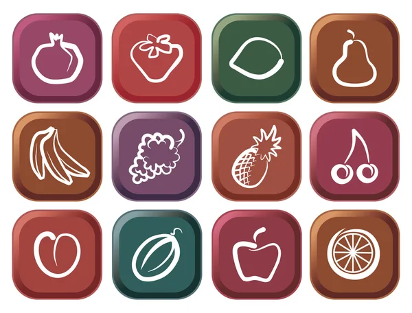 Boutons de fruits — Image vectorielle
