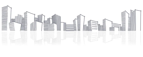 Náčrt panoramatu města — Stockový vektor