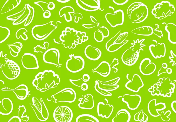 Contexte avec légumes et fruits — Image vectorielle