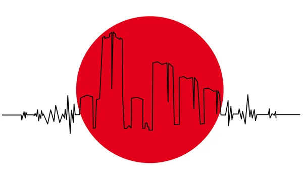 Símbolo do terremoto japonês — Vetor de Stock