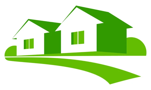 Πράσινα σπίτια — Διανυσματικό Αρχείο