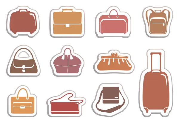Bags and suitcases stickers — Stock Vector