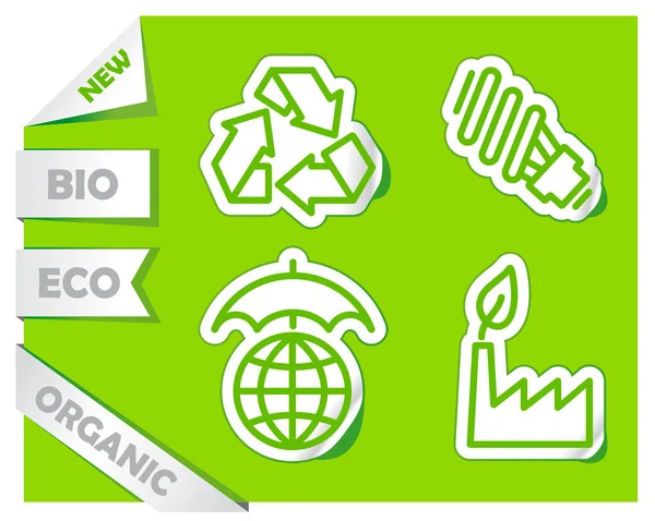 Icons of preservation of the environment — Stock Vector