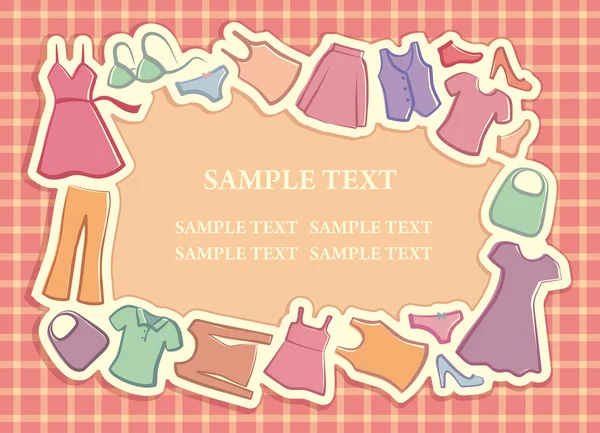 Lady's clothes in the form of a framework — Stock Vector