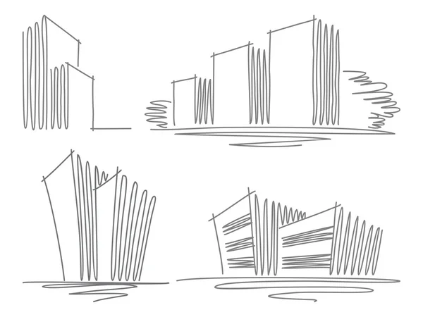Nákresy budov — Stockový vektor