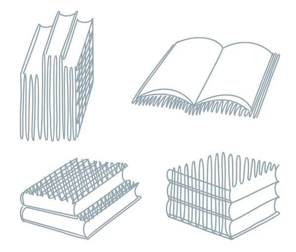 Skisser av böcker — Stock vektor