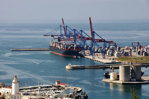 Vue aérienne du port de Malaga — Photo