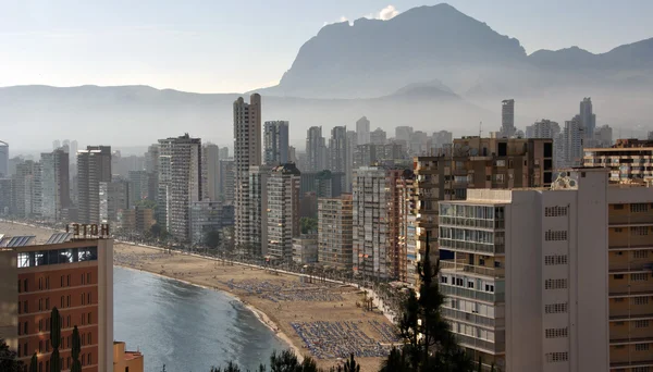 Vista aérea de Benidorm por la mañana — Foto de Stock