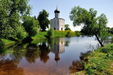 Church of the Intercession on Nerl River Golden Ring Russia clipart