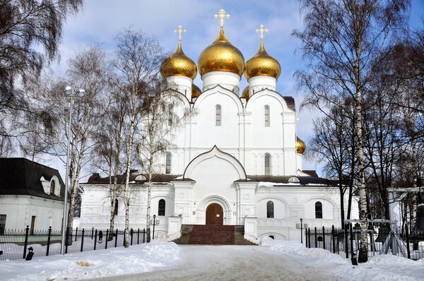 The Uspensky Cathedral in Yaroslavl, Russia in Winter