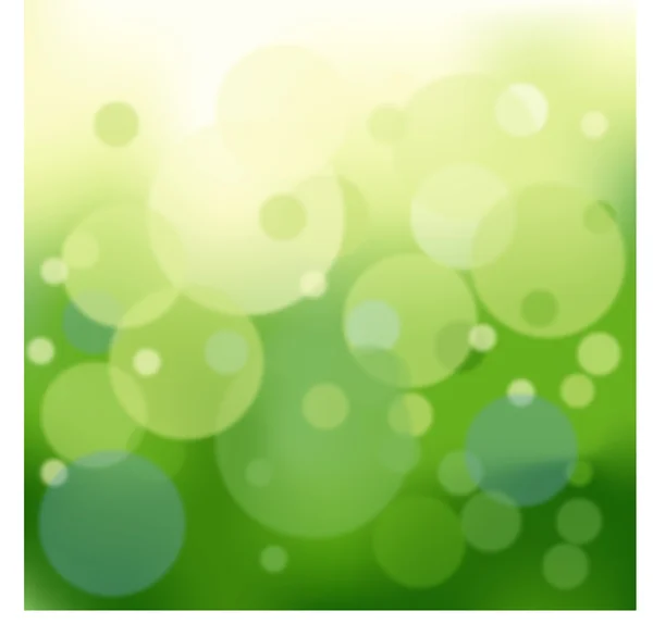 Bokeh verde abstrato fundo de luz. Ilustração vetorial —  Vetores de Stock
