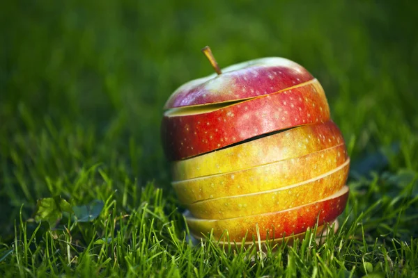 Äpplen färska skivade — Stockfoto