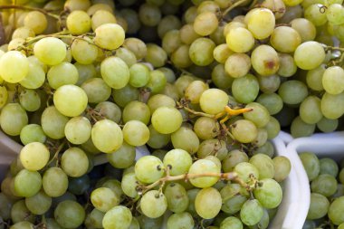 White grapes on market