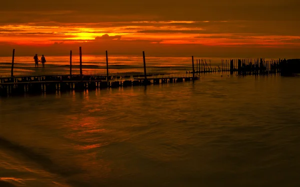 Захід сонця над Балтійським морем — стокове фото