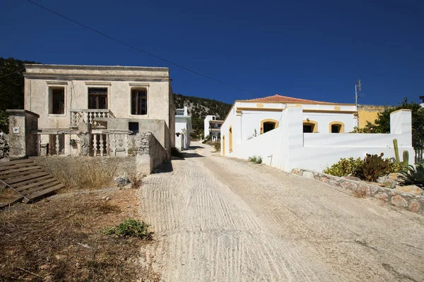 Casas griegas en isla de Rodas — Foto de Stock