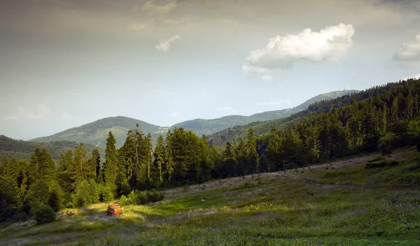 Mountain panorama in Beskidy — Stock Photo, Image