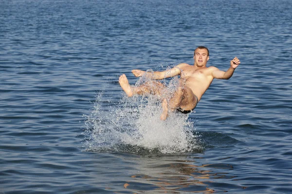 stock image Man in a sea