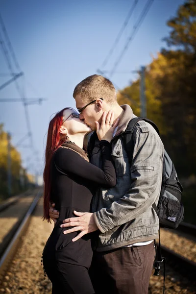 stock image Young adult couple portrait