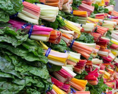 Colorful Swiss chard on display clipart