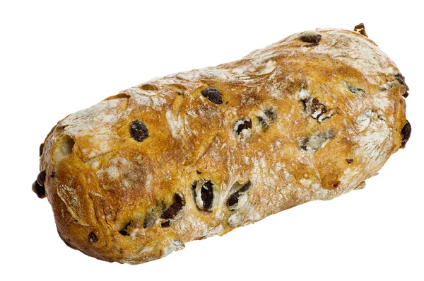 白で隔離されるオリーブのパン — ストック写真