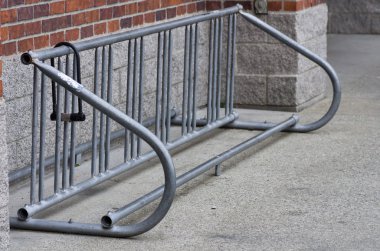 Empty bicycle rack with lock clipart