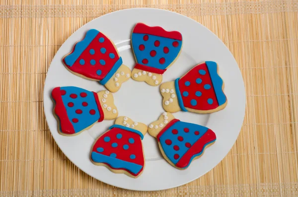 飾られたエプロン クッキーのプレート — ストック写真