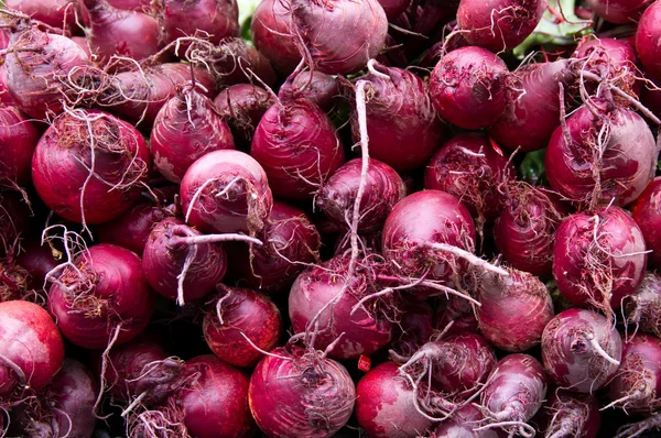 Red beets on display — Stock Photo, Image