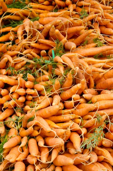 Morötter på displayen — Stockfoto
