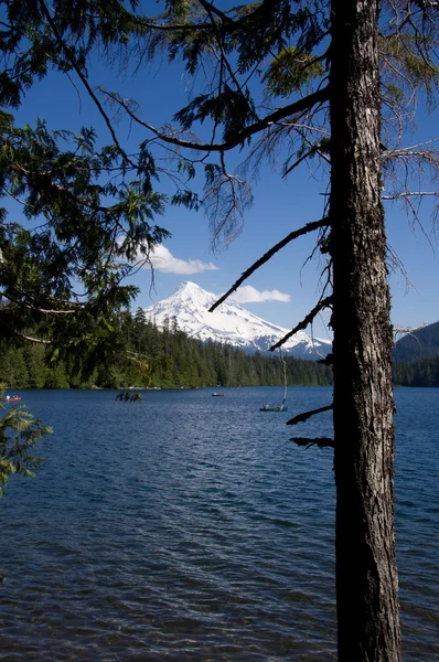 丢失的湖与山罩的视图 — 图库照片