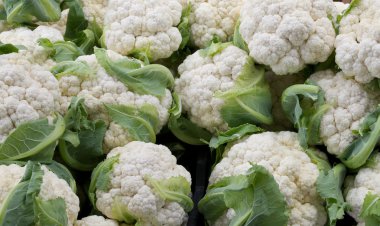 Cauliflower at the farmer's market clipart