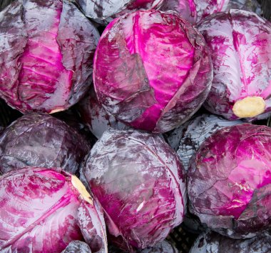 Red cabbage at the farmer's market clipart