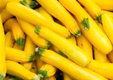 Fresh yellow squash on display clipart