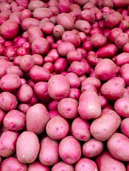 Röd potatis på displayen — Stockfoto