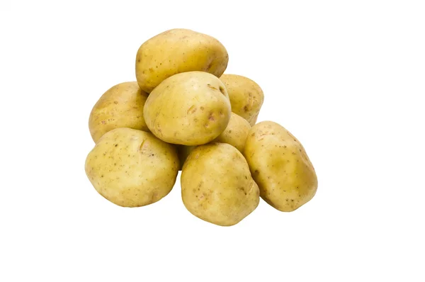 White potatoes arranged and isolated on white — Stockfoto