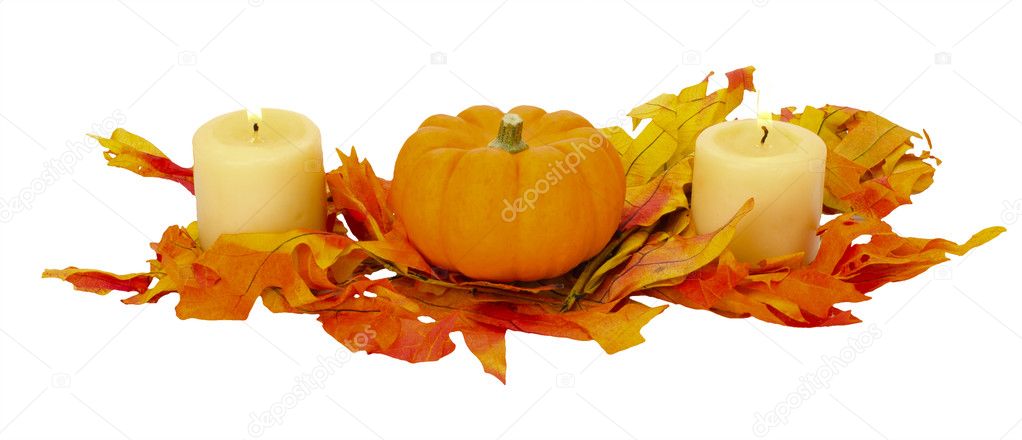 Fall or Thanksgiving or Halloween decoration isolated on white
