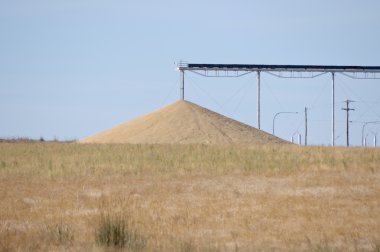 Grain pile and conveyor system clipart