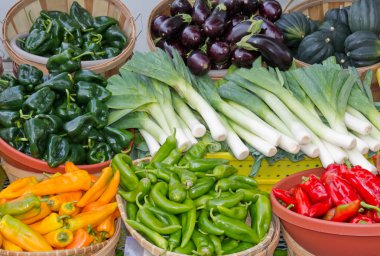 Vegetables on display clipart