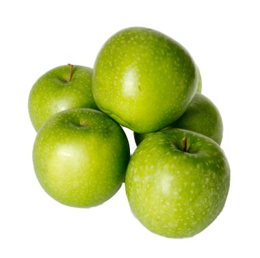 granny smith appleas üzerinde beyaz izole