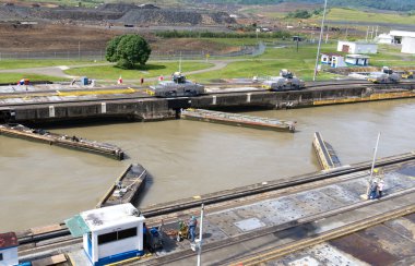 Gates and basin of Pedro Miguel Locks clipart