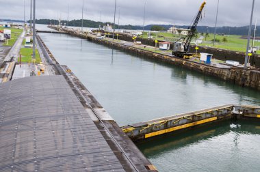 Gatun lock pool on Panama Canal clipart