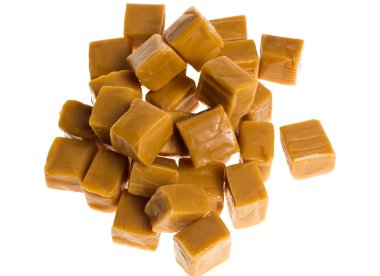 Caramel cubes in a pile clipart