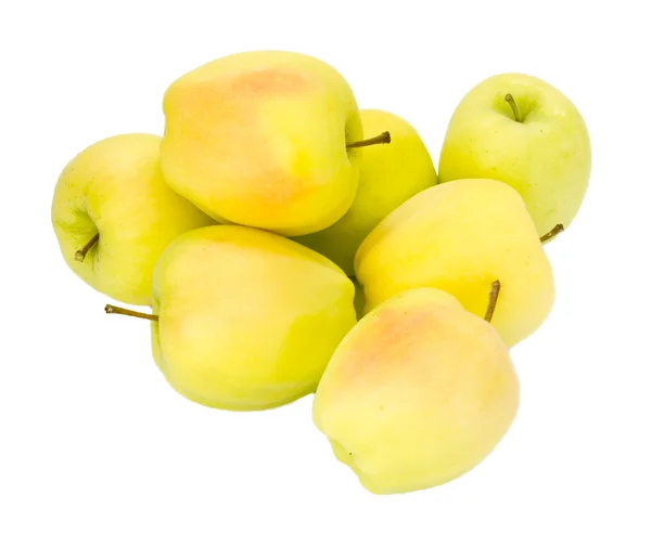 Golden Delicious apples isolated on white — Stock Photo, Image