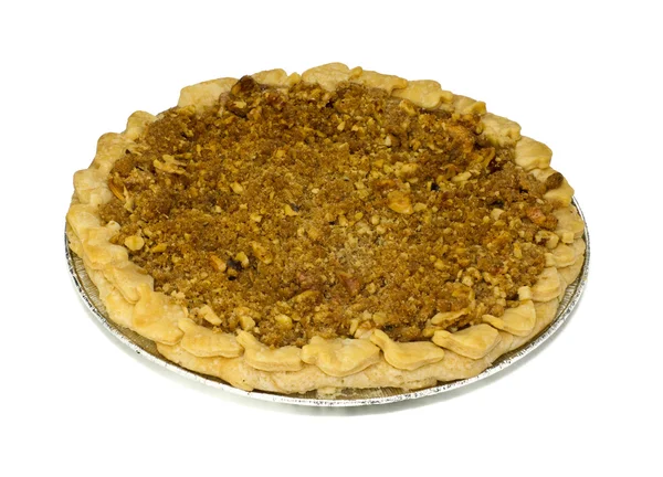 Torta de maçã de topo migalha — Fotografia de Stock
