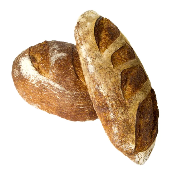 Brotlaibe isoliert auf weißem Grund — Stockfoto