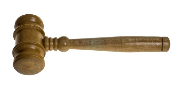 Wooden gavel isolated on white — Stock Photo, Image