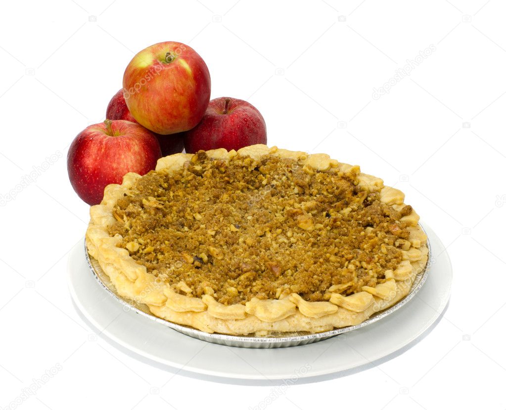 Fresh baked apple pie with apples