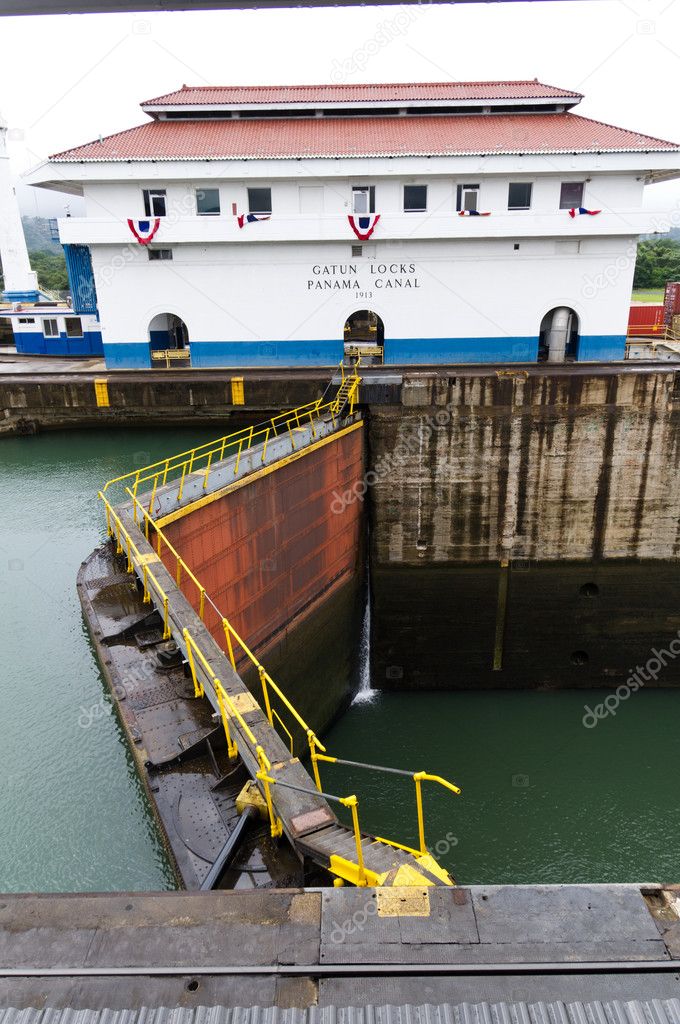 Lock gates at Gatun locks Panama