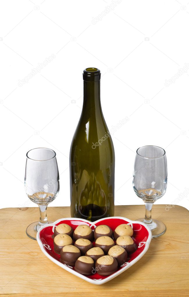 Wine glasses chocolate peanut butter cookies