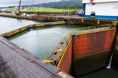 Gates at Gatun locks Panama Canal clipart