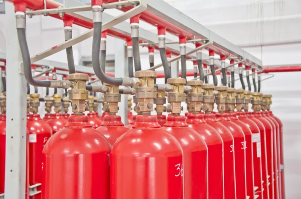 Zbiornik gazu czerwony — Zdjęcie stockowe